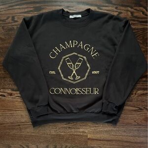 Project Social T Los Angeles “Champagne Connoisseur” Black/Gold Sweatshirt - S/M